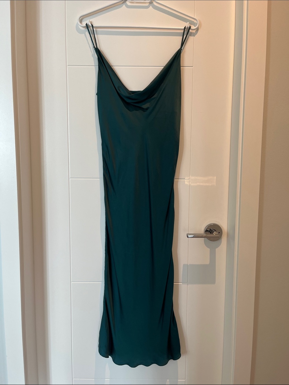 ARITZIA Wilfred Only Ruched Slip Dress Teal Cupro Large